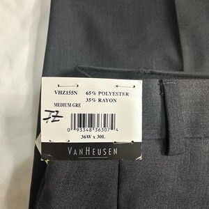 Van Heusen Gray Dress Pants - Tailored Flat Front